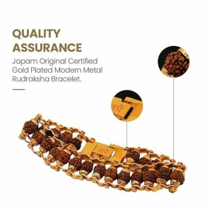 Rudraksha Bracelet With Gold Plating