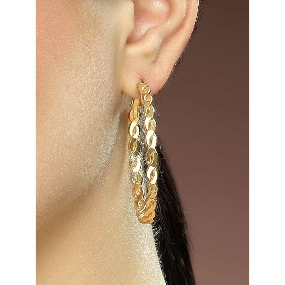 Golden Tone Hoop Earring