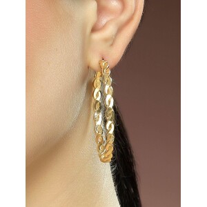 Golden Tone Hoop Earring