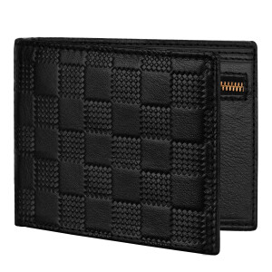 Black RFID Blocking Leather Wallet