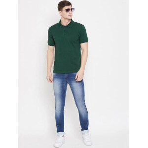 Blend Solid Half Sleeves Mens Polo T-Shirt
