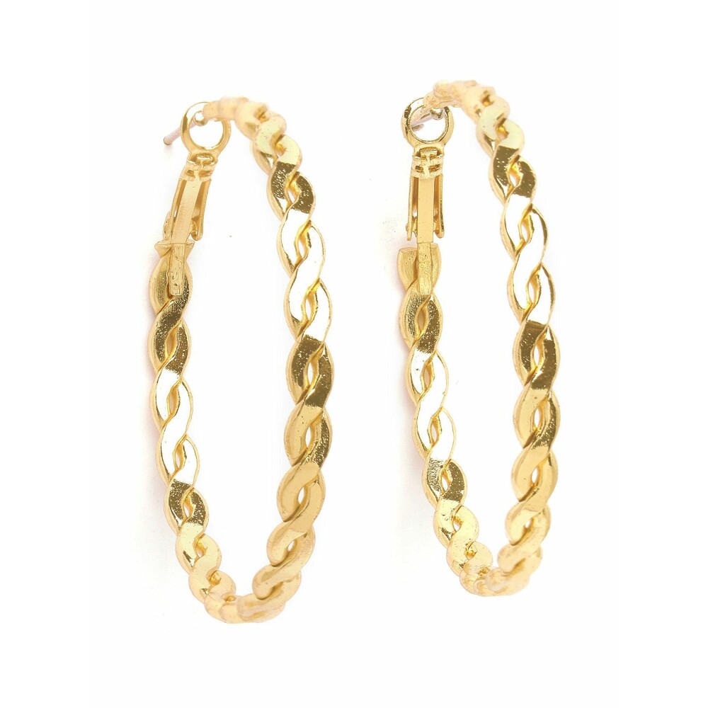 Golden Tone Hoop Earring