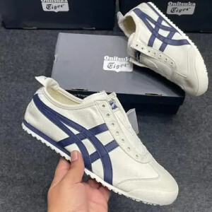 Onitsuka Tiger Sneakers White and Navy Blue (BHC063)