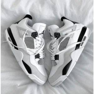 Stylish Nike Air Jordan 4 Retro Military Black Shoes for Men (SW4693)