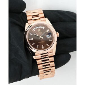 Day-Date Edition "Automatic" Rose Gold Dial Rolex Watch For Men (SG-282)