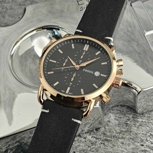 Fossil Watch : Fossil Chronograph Leather Edition Watch For Men (SG-1015)