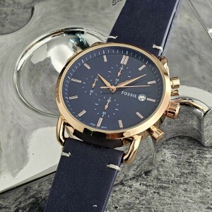 Fossil Watch : Fossil Chronograph Leather Edition Watch For Men (SG-1017)