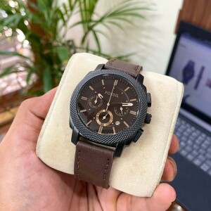 Fossil Watch : Fossil Chronograph Leather Edition Watch For Men (SG-1020)