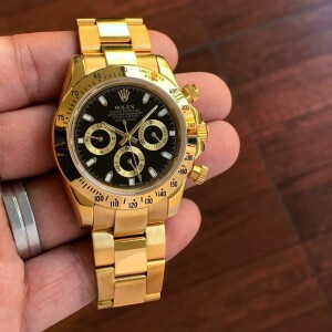 Gold Rolex Watch Daytona Men's Stainless Steel Chronograph Watch (SG-16205)