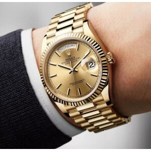 Rolex Day Date Watch : 2.0 Rolex Day-Date Stainless Steel "Automatic" Gold Watch For Men (SG-277)