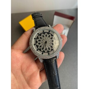Luxurious Diamond Spinner Leather Watch (SG-902)