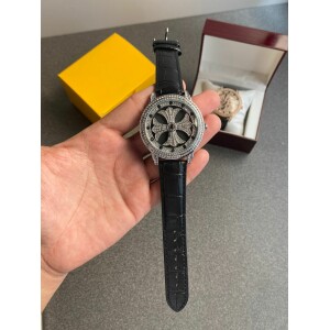 Premium Diamond Spinner Leather Watch (SG-910)