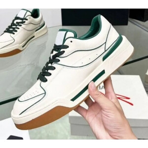 Premium Dolce & Gabbana New Roma Top Low White Green Shoes For Men (SW5703)