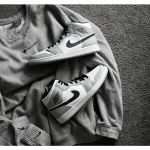 Imported Nike Air Jordan Retro 1 Mid Smoke Grey Shoes For Men (SW5905)