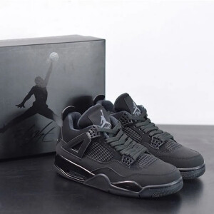 Stylish Nike Sb X Air Jordan 4 Black Cat Shoes For Men (SW5787)