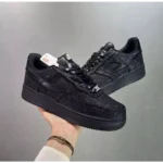 Stylish Nike Air Force 1 All Black Glitter Shoes For Men (LL539)
