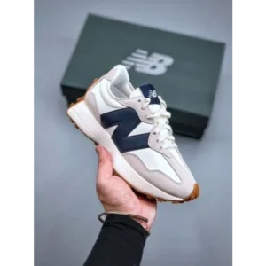 Premium New Balance 327 White Navy Blue Colour Shoes For Men (LL514)