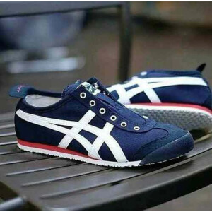 Classy Onitsuka Tiger Slipon Navy Blue White Shoes For Men (SHI162)