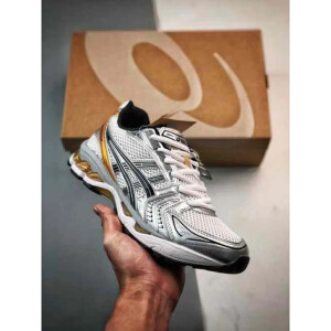 Premium Asics Gel Kayano 14 Grey Gold Running Shoes For Men (SHI478)