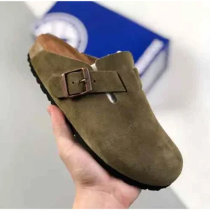 Premium Birkenstock Boston Olive Suede For Men (SNC606)