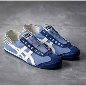 Stylish Onitsuka Tiger Paraty Slip On Blue Chambray Shoes For Men (SP225)