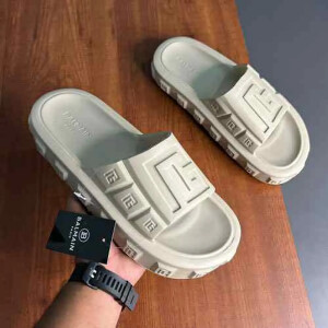 Premium Balmain Ari Beige Slide For Men (SP511)
