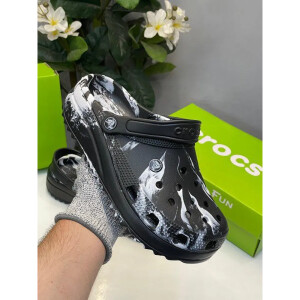 Premium Crocs Classic Clogs Marbled Black Clogs For Men (FST1125)