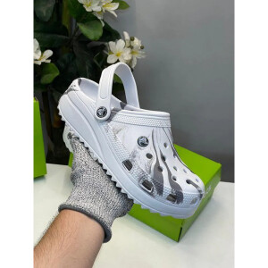 Premium Crocs Classic Clogs White Grey For Men (FST1127)