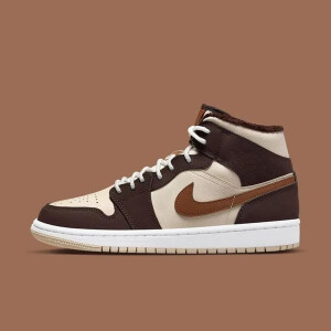 Stylish Nike Jordan 1 Mid Brown Basalt Oatmeal Mocha Shoes For Men (S1H07)
