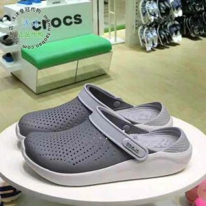 Premium Crocs Lite Ride Grey White Clogs For Men (BME106)