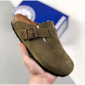 Stylish Birkenstock Boston Olive Green Shoes For Men (BME205)