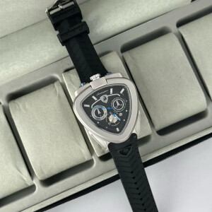 Lamborghini Watch Silver Black For Men (SCO1347)