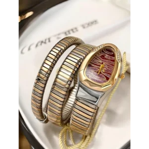 Bvlgari Watch Snake Darcy Diamond Gold Brown For Women (CS140)