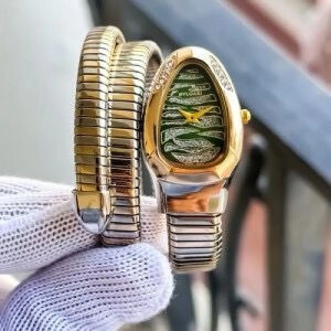 Bvlgari Watch Snake Darcy Two Tune Diamond Green For Women (SW198)