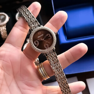 Swarovski Watch Brown With Rose Gold For Women (CS66)