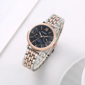 Fossil Watch Jacqueline Sun Moon Two-Tone-Copper-Black For Women (SG619)