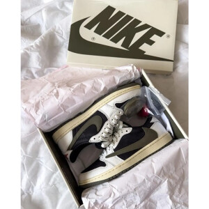 Nike Air Jordan Retro 1 Low Travis Scott X Olive Shoes For Men (HS92)