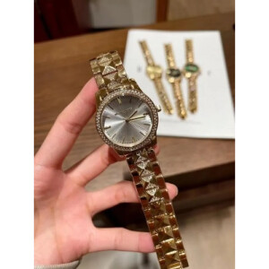 Michael Kors Watch Runway Pave Gold White For Women (SG131)