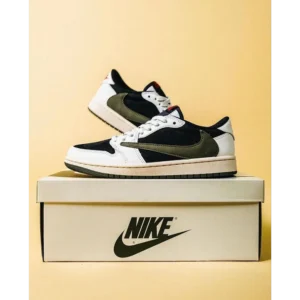 Nike Air Jordan 1 Low X Travis Scott Olive Green Shoes For Men (BOT508)