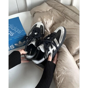 Adidas Samba X Atmos Tuxedo Black Silver Shoes For Men (BOT520)