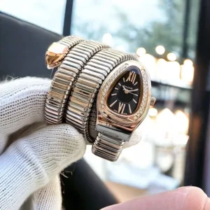 Bvlgari Watch Diamond Black Dial For Women (SUP1091)