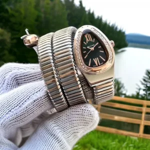 Bvlgari Watch Diamond Black Dial For Women (SUP1092)