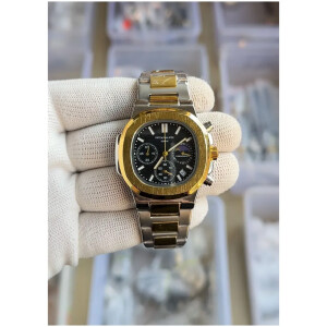 Patek Philippe Watch Nautilus Steel Sun Moon 2Ton-Gold-Black For Men (SL347)