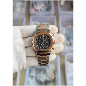 Patek Philippe Watch Nautilus Steel Sun Moon 2Ton-Copper-Black For Men (SL348)