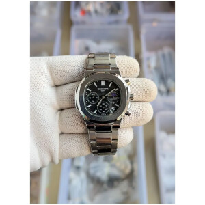 Patek Philippe Watch Nautilus Steel Sun Moon Silver-Black For Men (SL353)