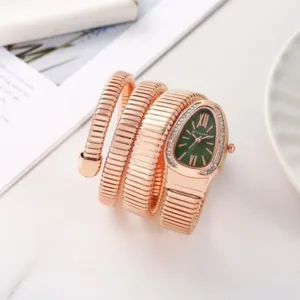 Bvlgari Watch Rose gold Green Dial For Women (BOT412)