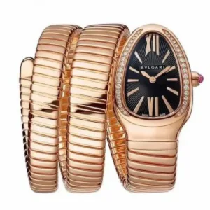 Bvlgari Watch Serpenti Tubogas Rosegold Black Dial For Women (SW1446)