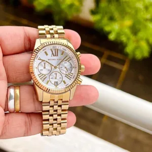 Michael Kors Watch Lexington Gold-White For Women (BOT444)