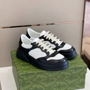 Gucci Embossed GG Logo Black White Men Shoes (FT516)