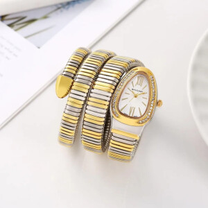 Bvlgari Watch Serpenti Snake Gold-White For Women (SL255)